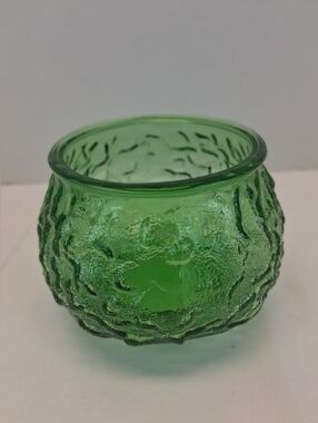 VTG. E.O. Brody Green Glass Planter Vase 9100 Made in USA 4.5" Tall 1950s-1960s